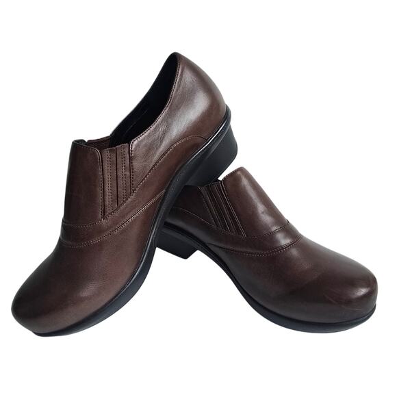 Abeo Colbie Clogs Size 8.5 Brown Leather Comfort Heels Slip Resistant Shoes - Picture 2 of 15